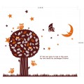 Mysterious Tree, Birds, Moon and Stars Wall Sticker